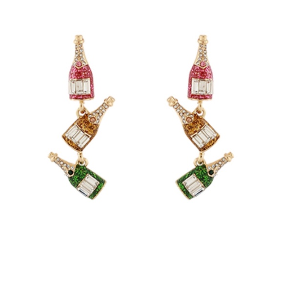 Holiday Champagne 3 Drop Earrings